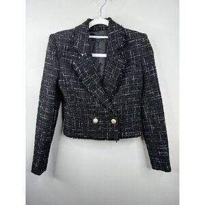 Generation Love Carmen Tweed Blazer Size XS NEW in Windowpane Black White